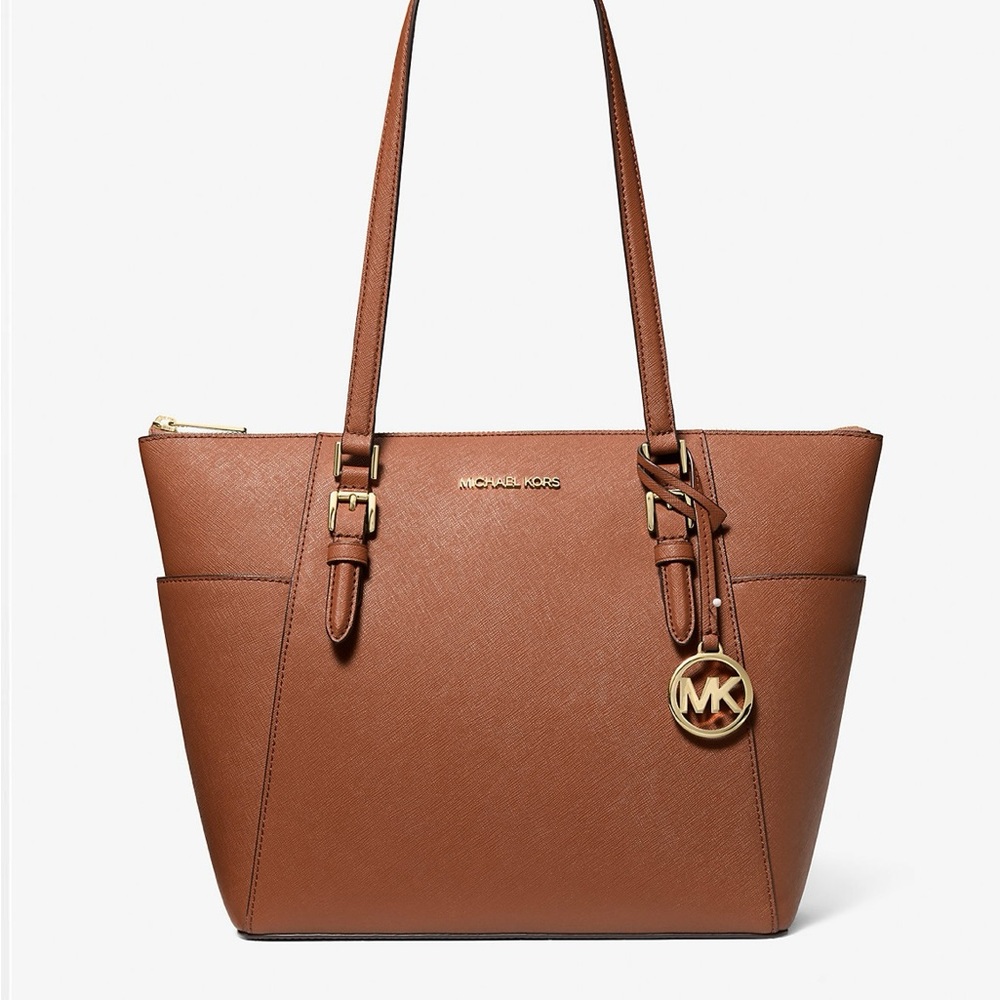 Michael Kors Charlotte Large Leather Top-Zip Tote Bag - Picture 16 of 16